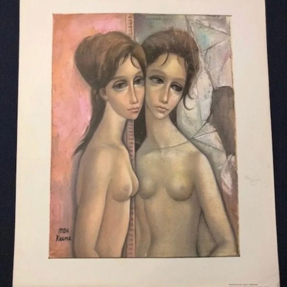 Big Eyes VTG Mod Margaret Keane Lithograph Print Midcentury Vintage Pop Art - Picture 2 of 7